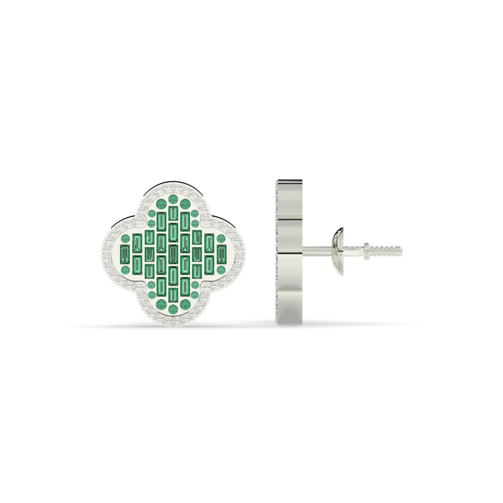 Four-Leaf Sparkle Diamond Earrings