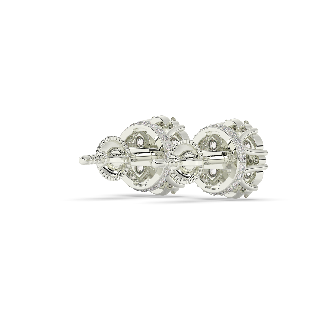 Luxury Sparkle Round Stud Pair