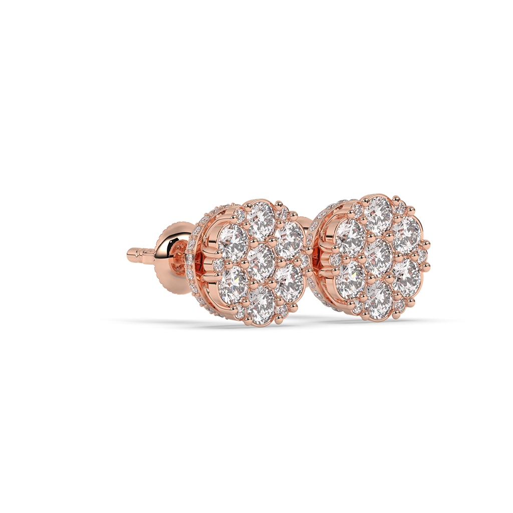 Luxury Sparkle Round Stud Pair