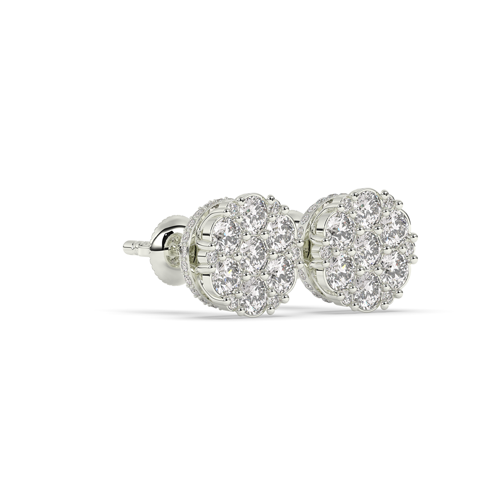 Luxury Sparkle Round Stud Pair