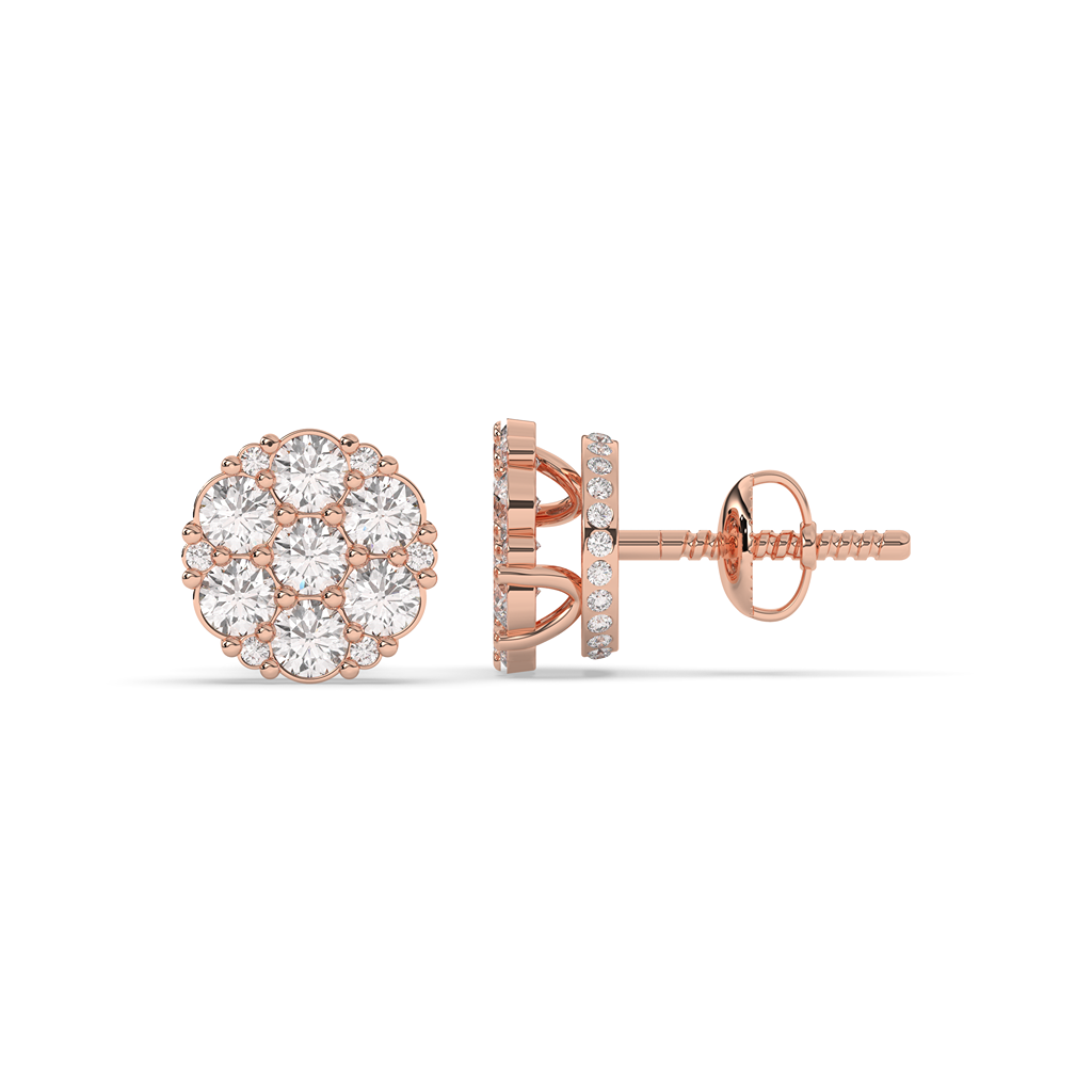 Luxury Sparkle Round Stud Pair