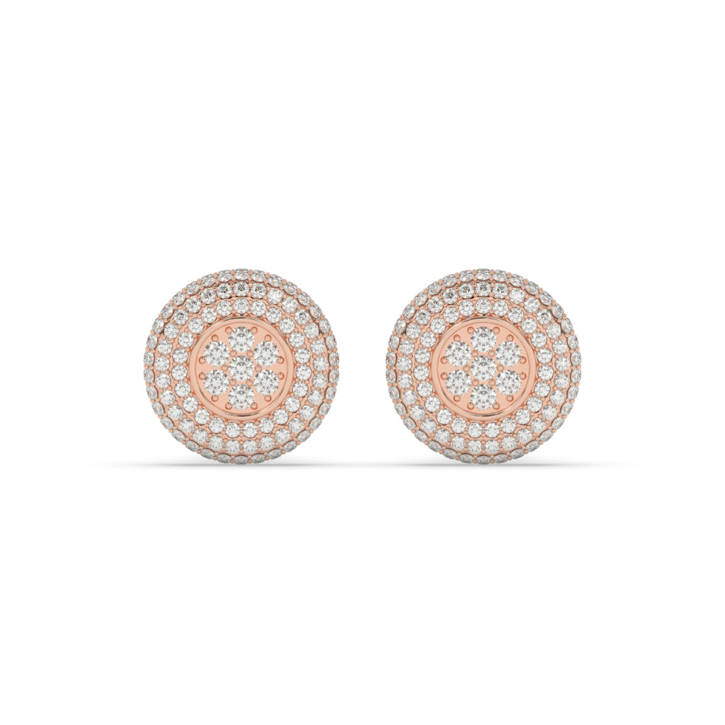 Dome Pavé Floral Stud Design