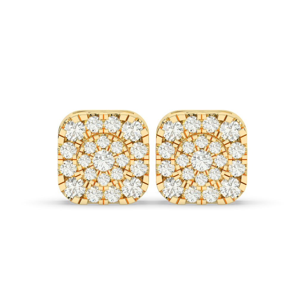 Brilliant Halo Cluster Square Studs