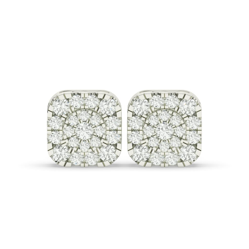 Brilliant Halo Cluster Square Studs