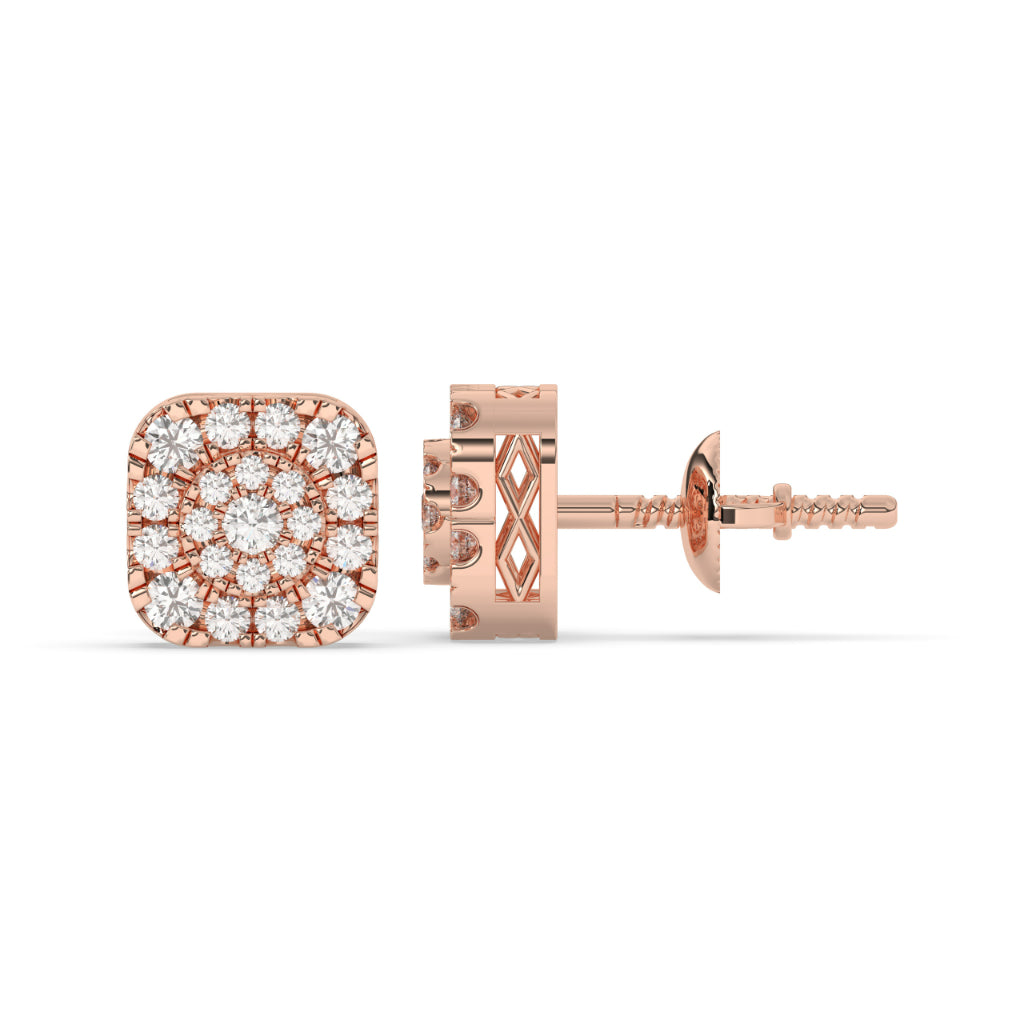 Brilliant Halo Cluster Square Studs