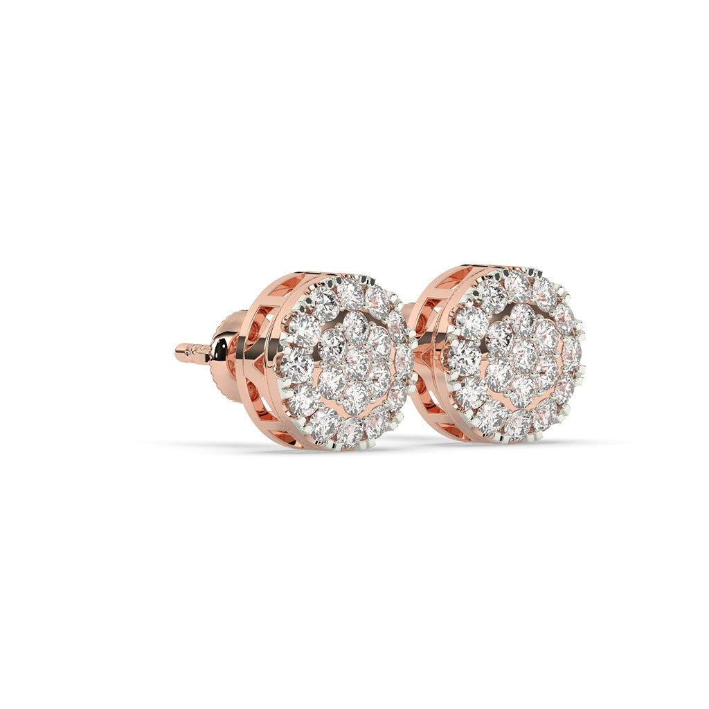 Classic Blooming Diamond Stud Earrings