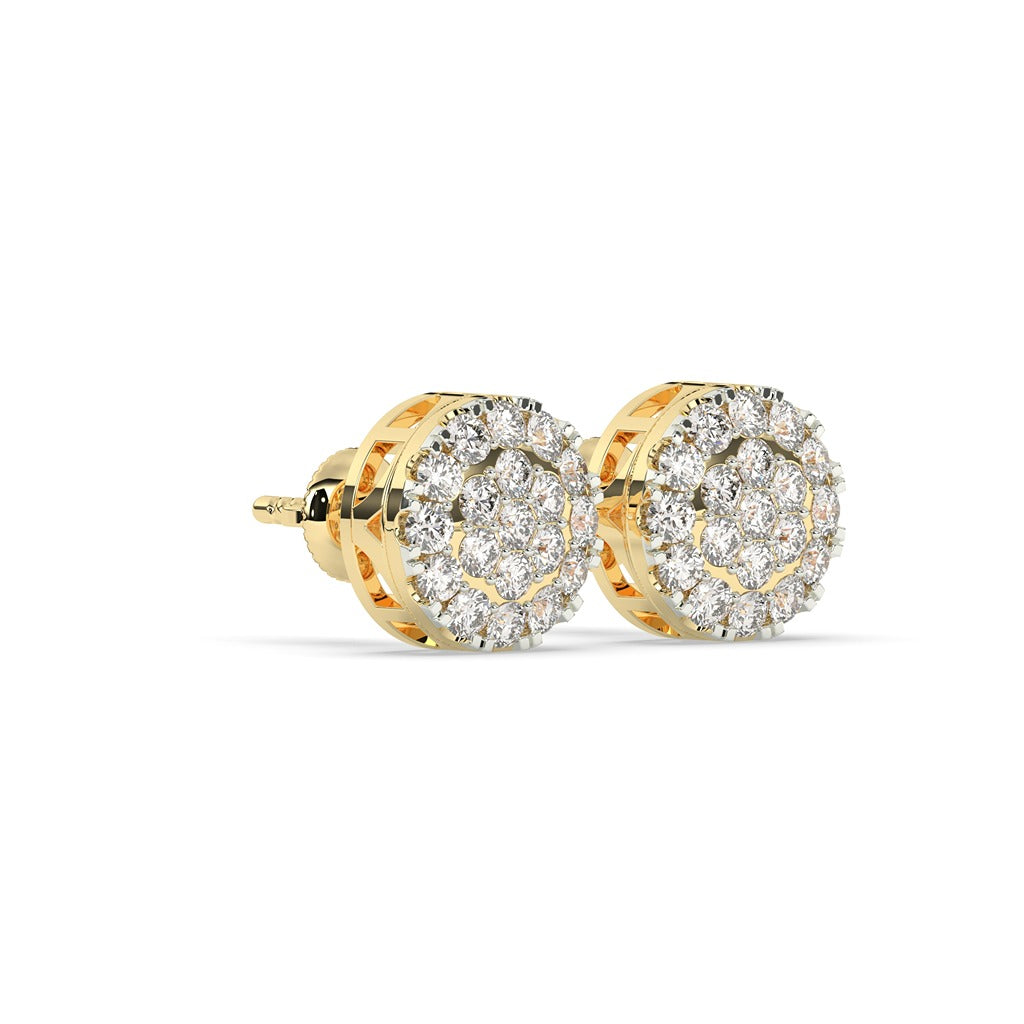 Classic Blooming Diamond Stud Earrings