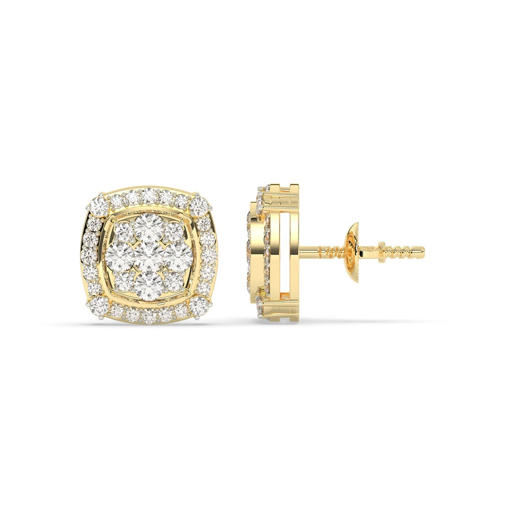 Cushion Halo Cluster Diamond Studs