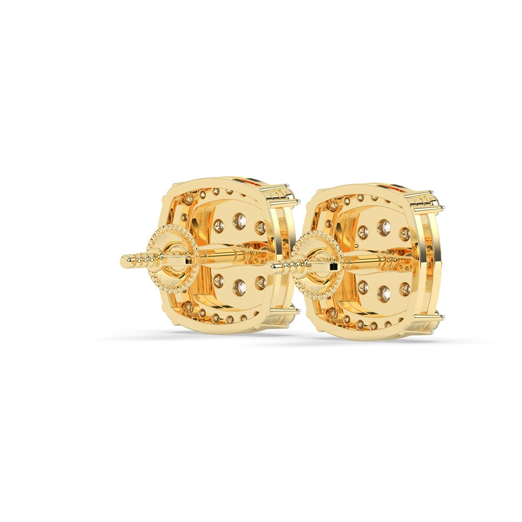 Cushion Halo Cluster Diamond Studs