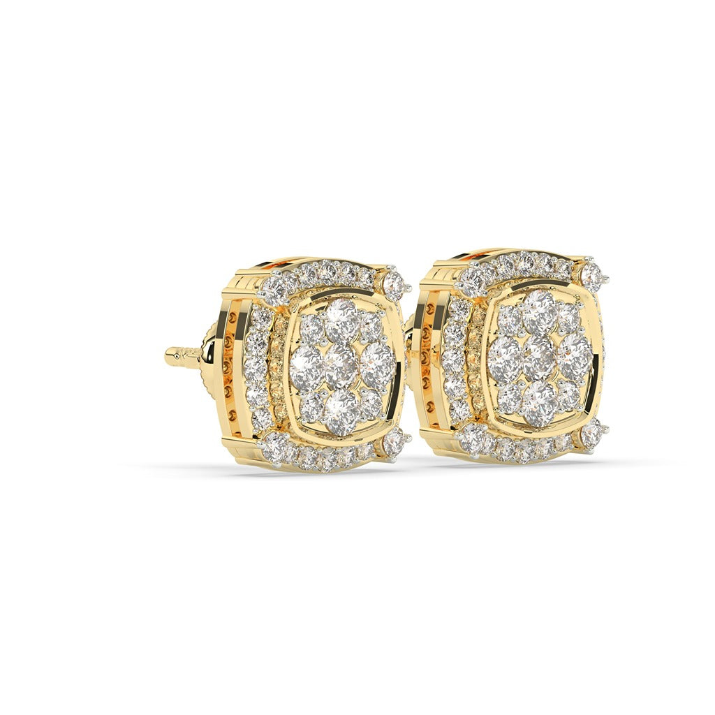 Cushion Halo Cluster Diamond Studs