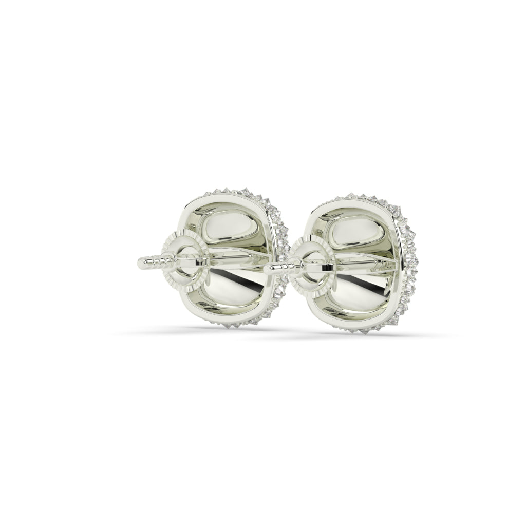 Luxury Cushion Pavé Stud Earrings