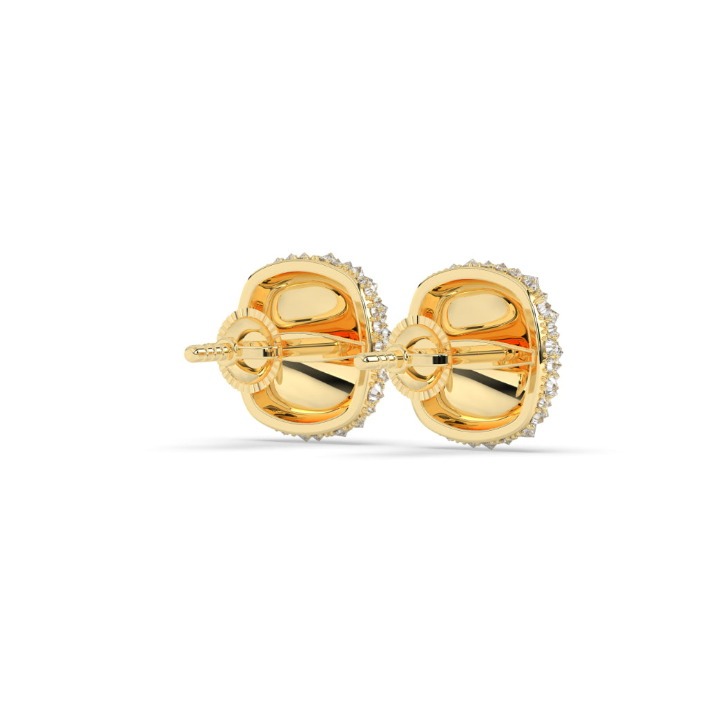 Luxury Cushion Pavé Stud Earrings