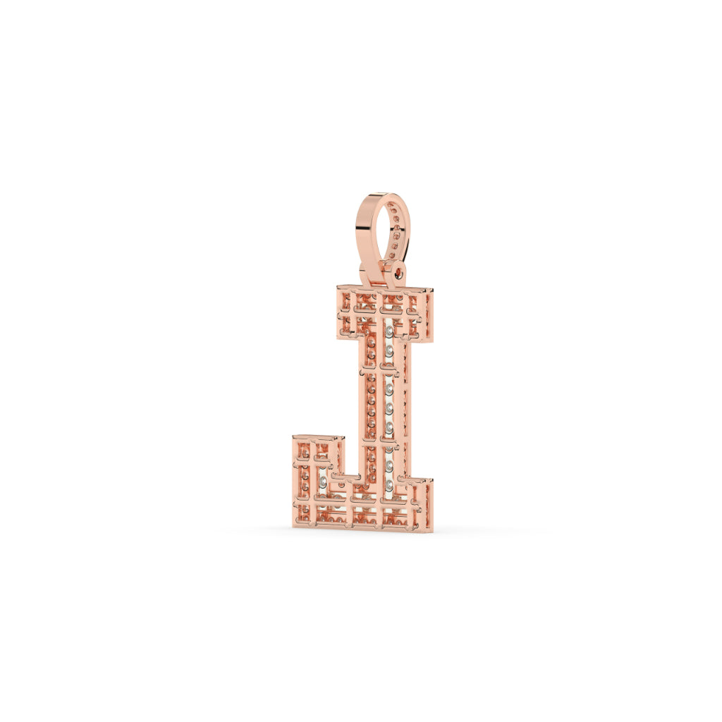 Bold Diamond Initial L Charm