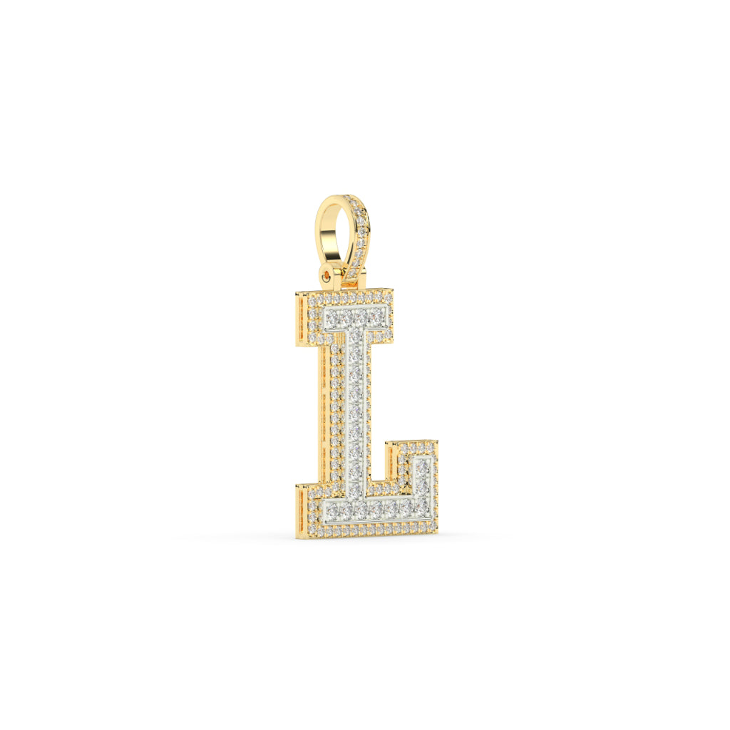 Bold Diamond Initial L Charm