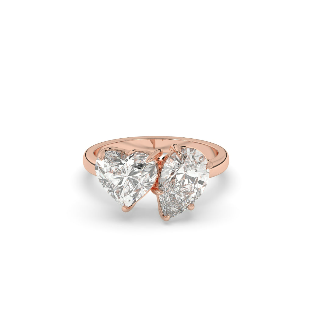 Twin Heart Diamond Promise Ring