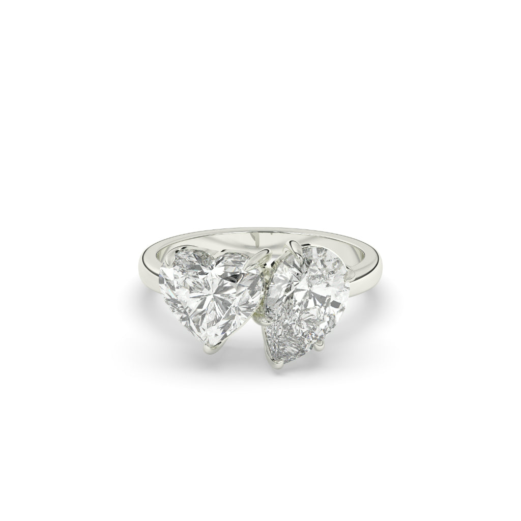 Twin Heart Diamond Promise Ring