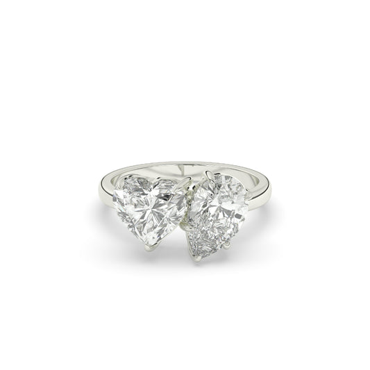 Twin Heart Diamond Promise Ring