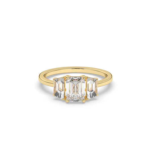 Emerald Cut Three Stone Ring