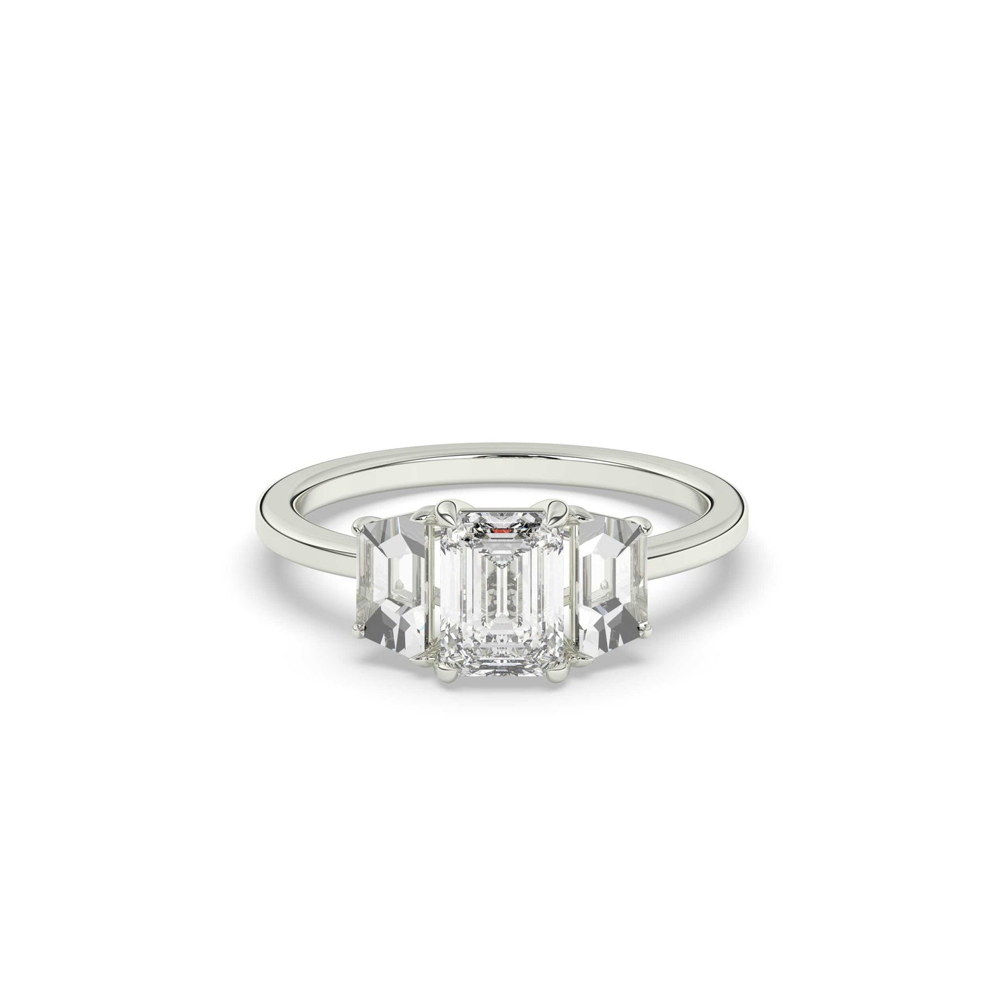 Emerald Cut Three Stone Ring