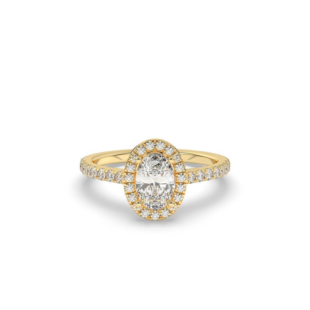 Classic Oval Halo Diamond Ring
