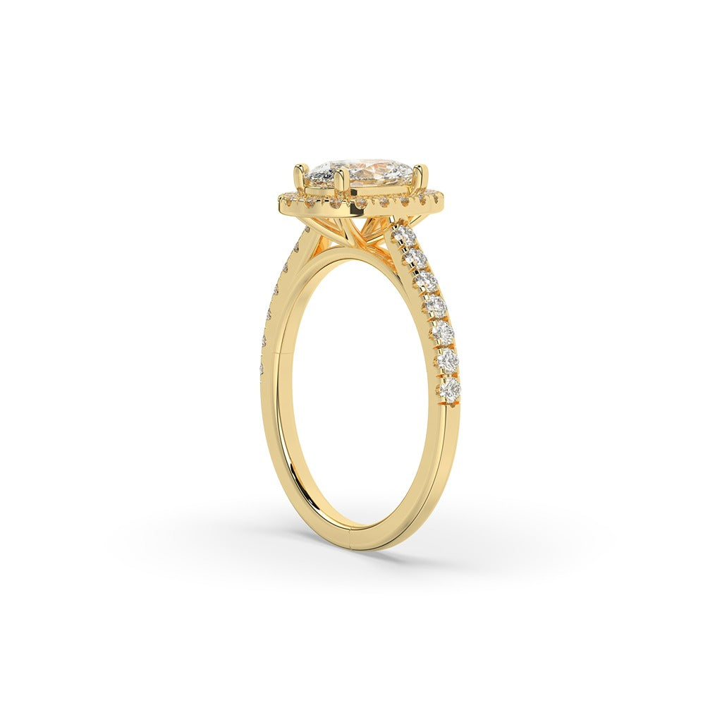 Classic Oval Halo Diamond Ring