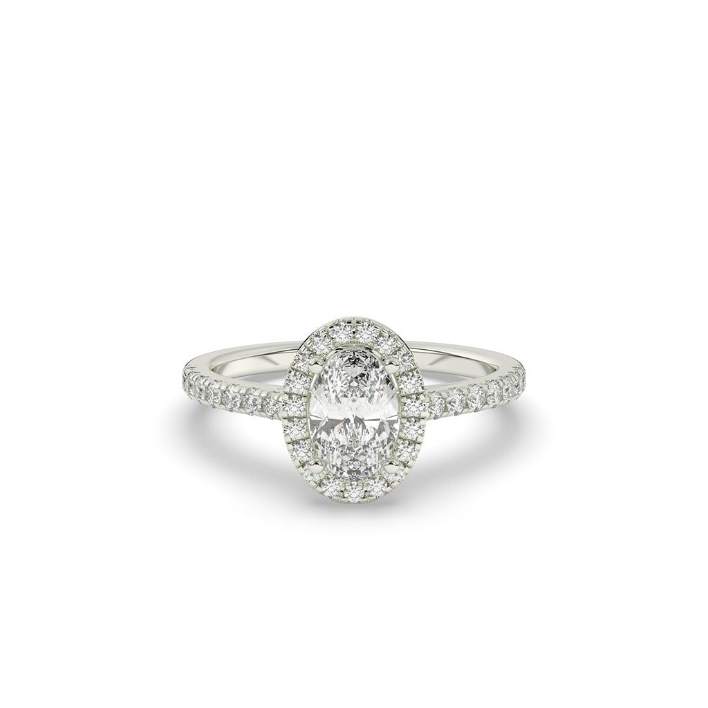Classic Oval Halo Diamond Ring