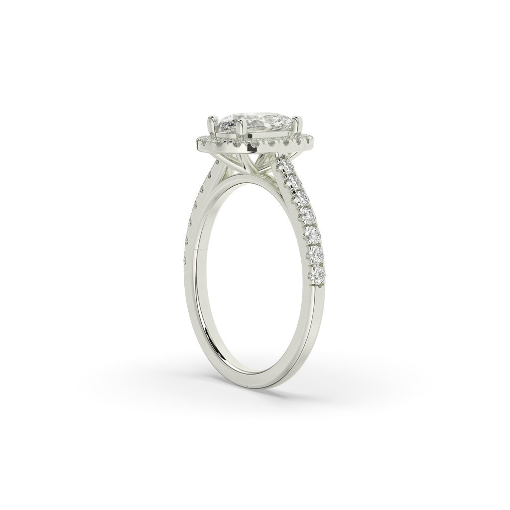 Classic Oval Halo Diamond Ring