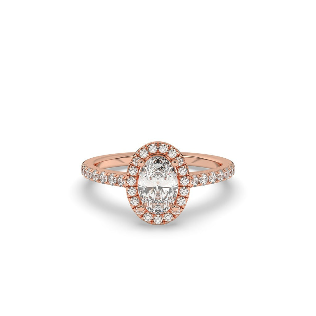 Classic Oval Halo Diamond Ring