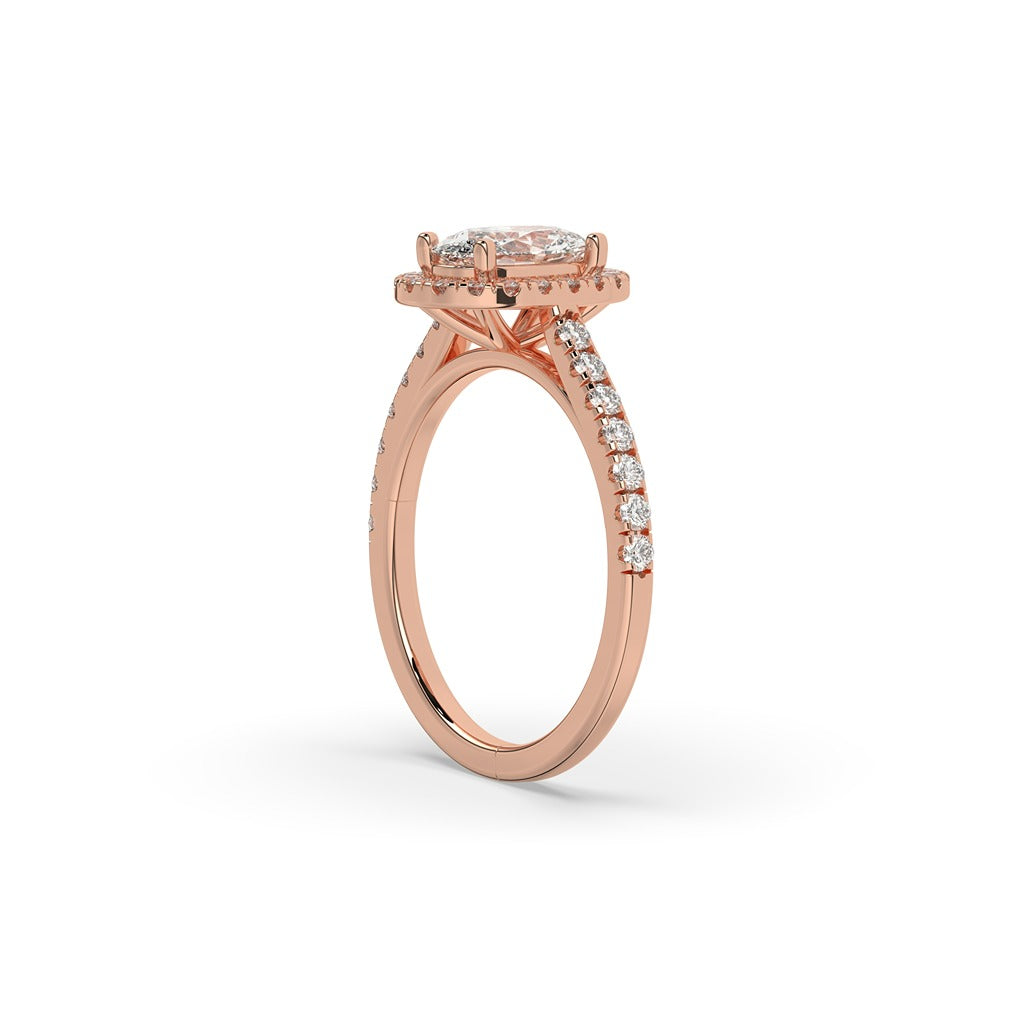 Classic Oval Halo Diamond Ring