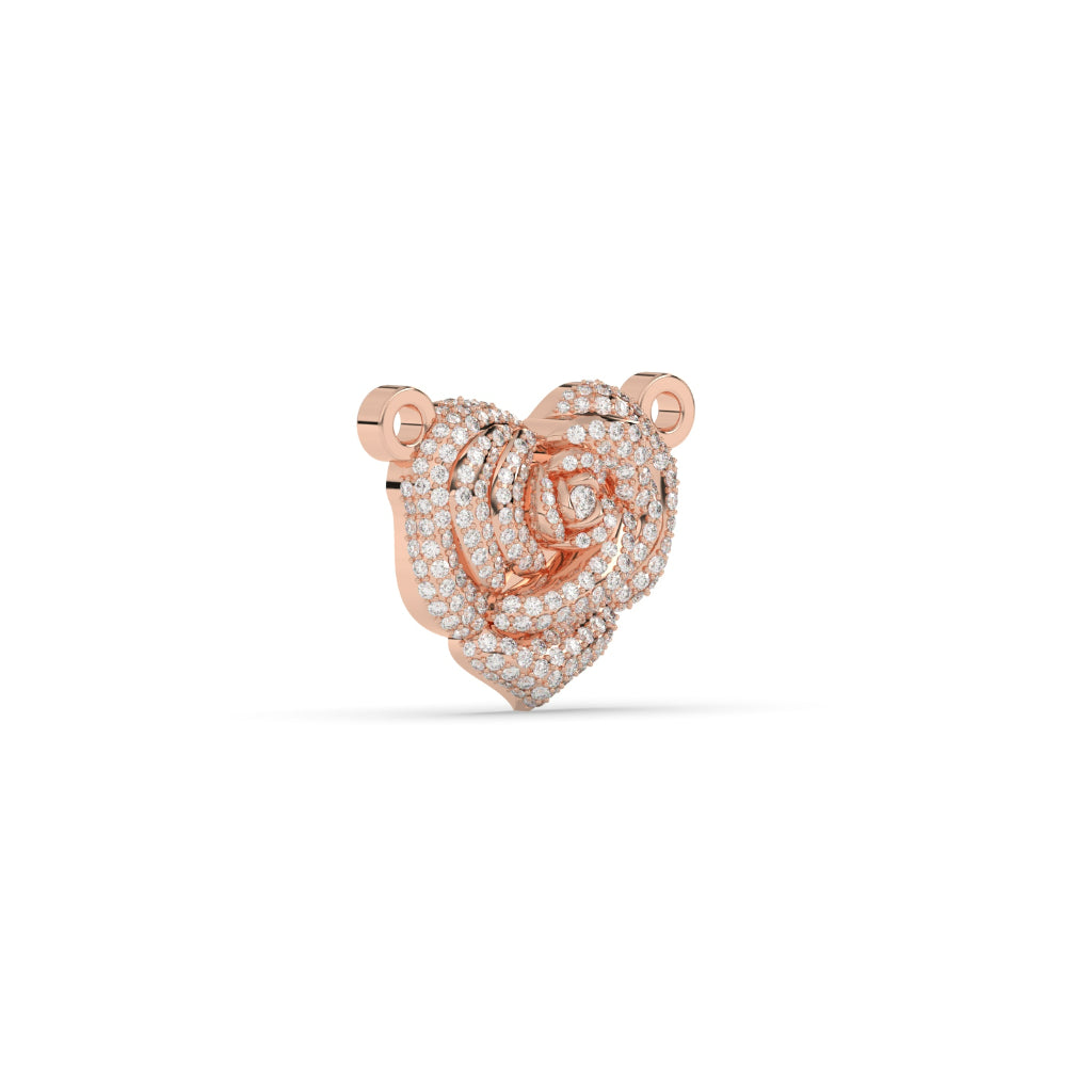 Golden Rose Heart Diamond Pendant