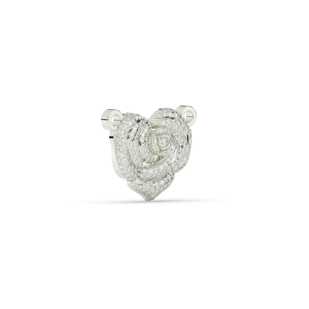 Golden Rose Heart Diamond Pendant