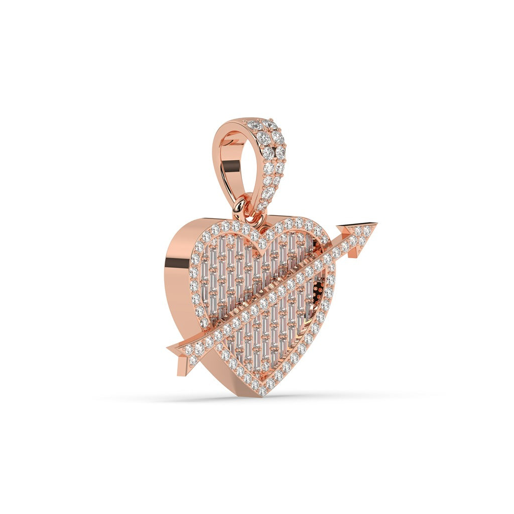 Romantic Heart Arrow Diamond Necklace