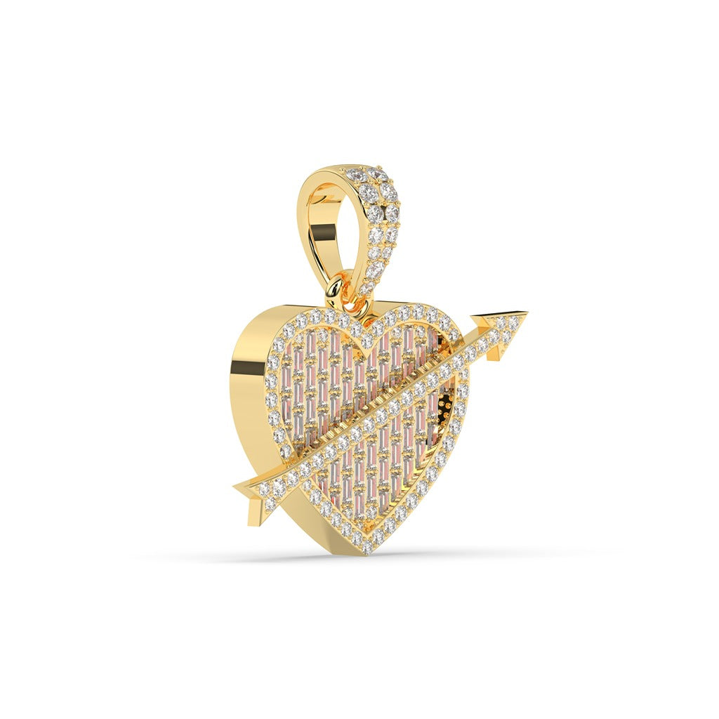 Romantic Heart Arrow Diamond Necklace
