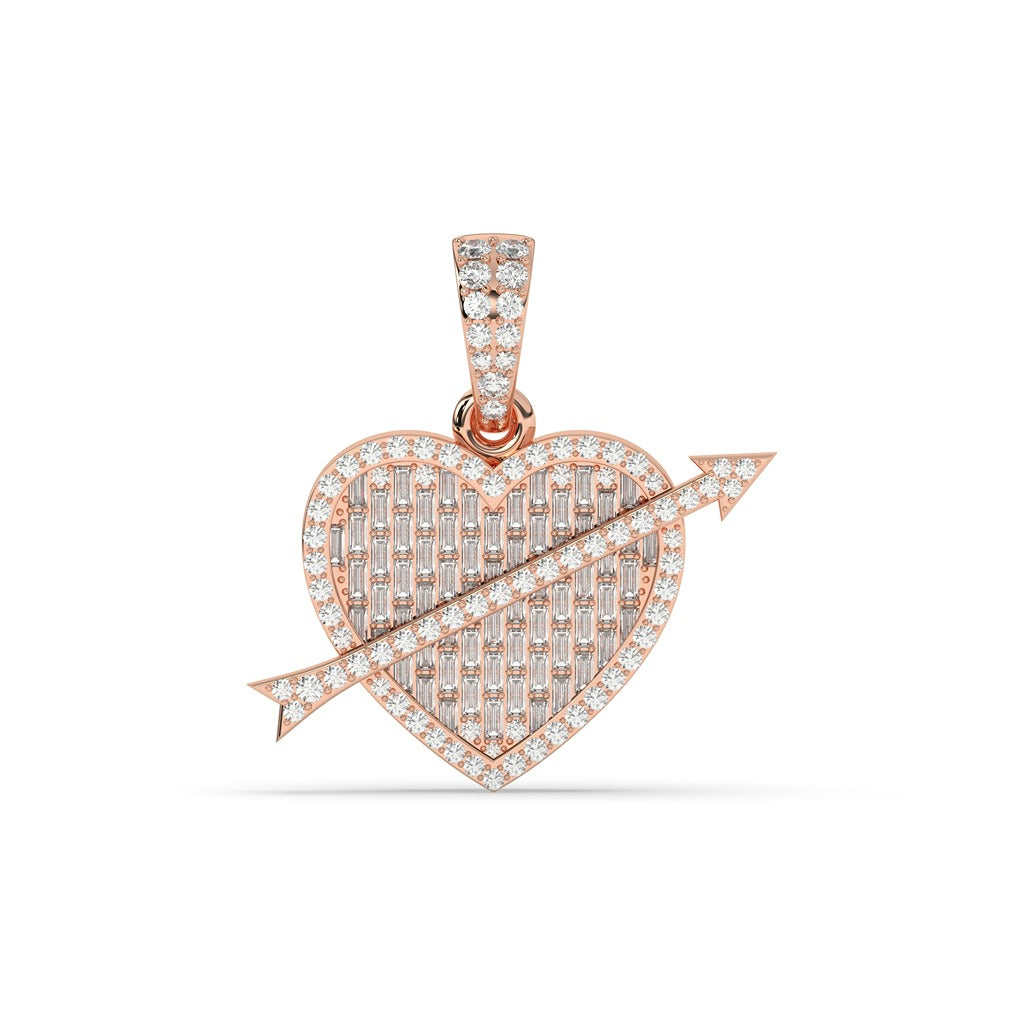 Romantic Heart Arrow Diamond Necklace