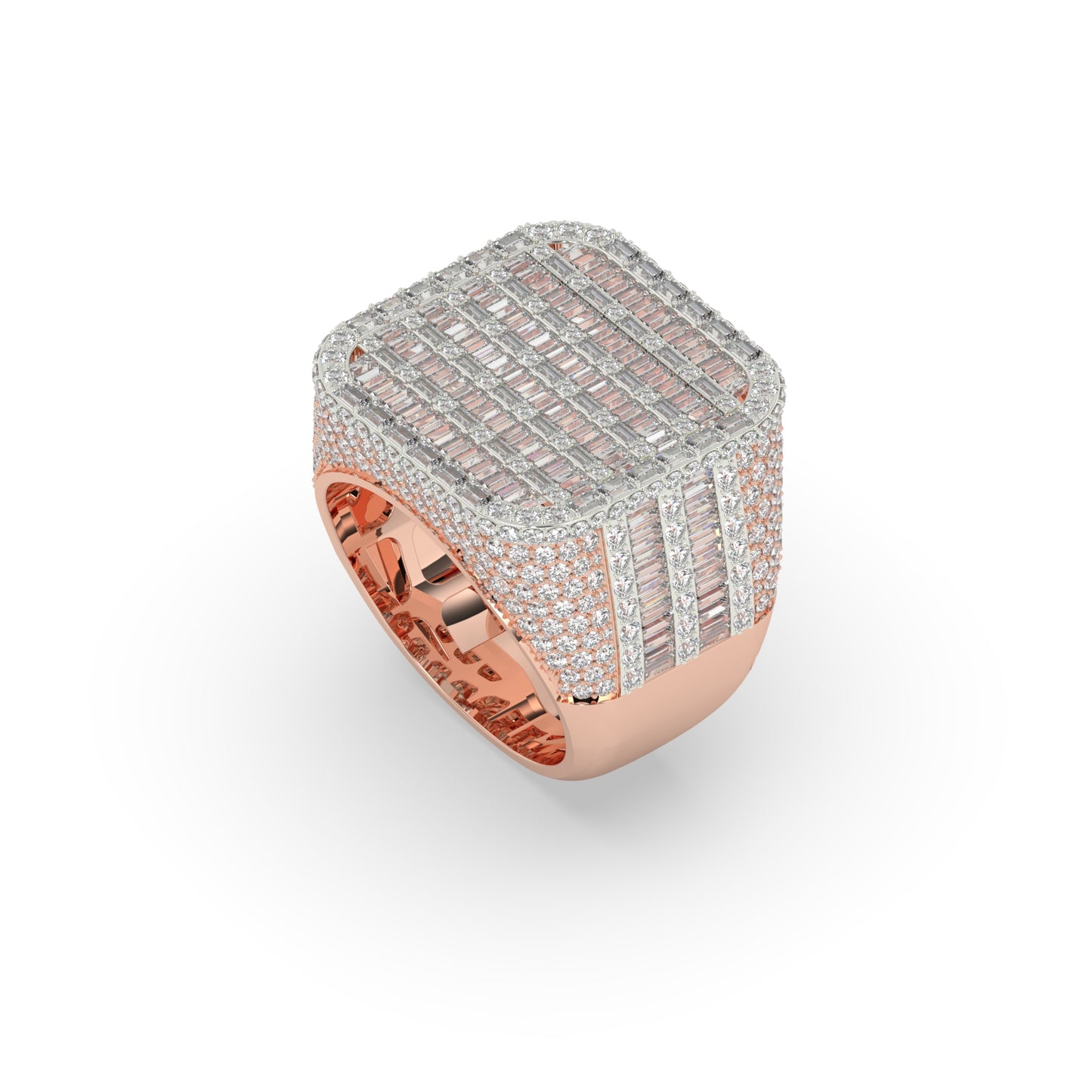 Empire Grid Baguette Diamond Ring
