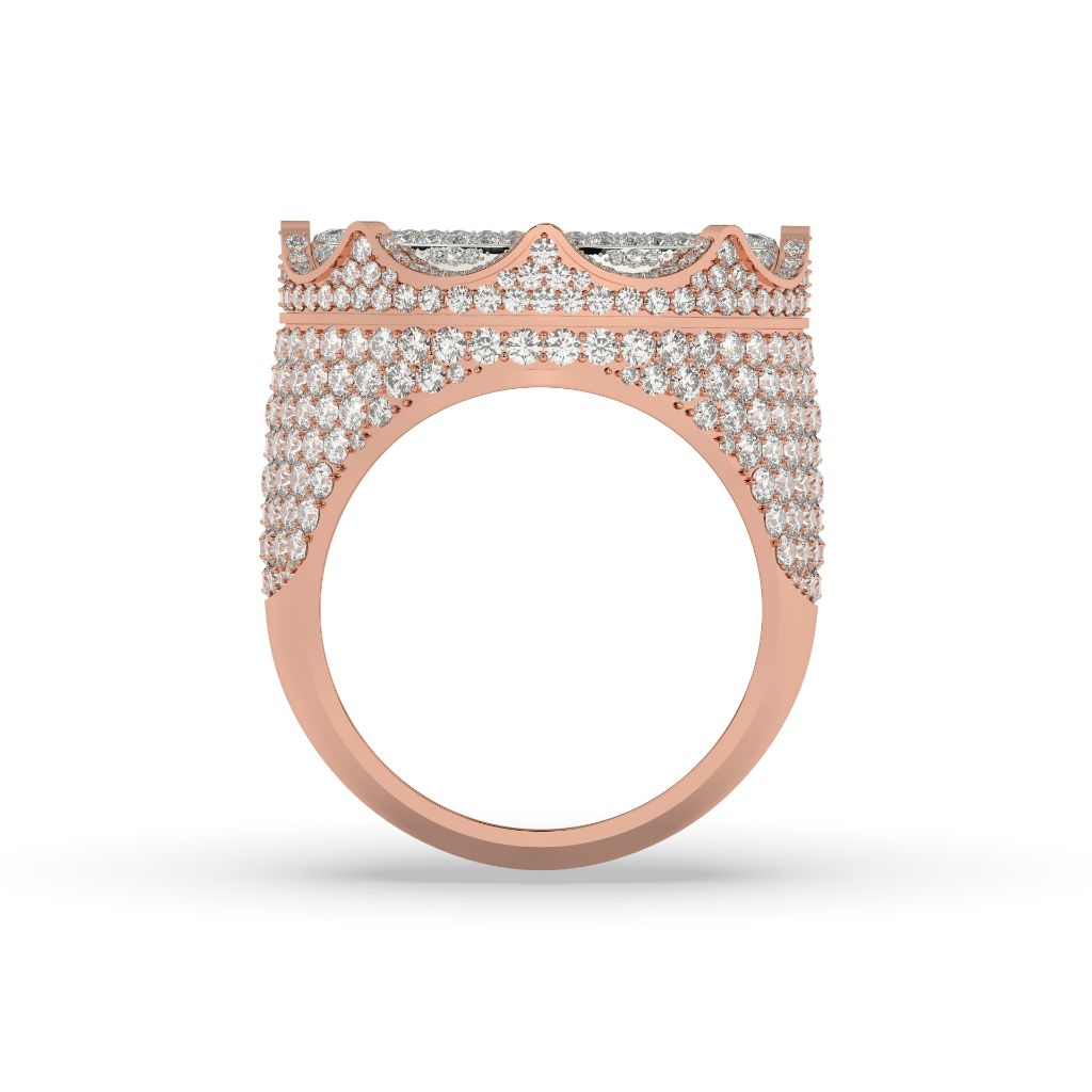 Crown Top Round Diamond Ring