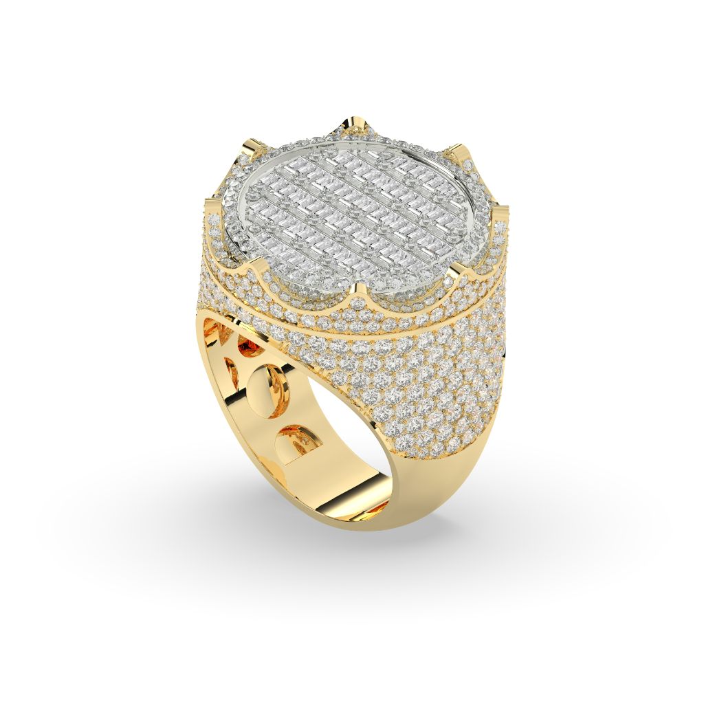 Crown Top Round Diamond Ring