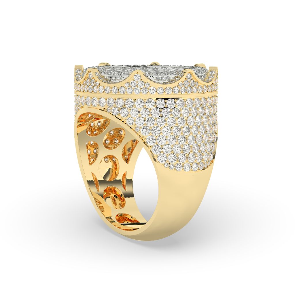 Crown Top Round Diamond Ring