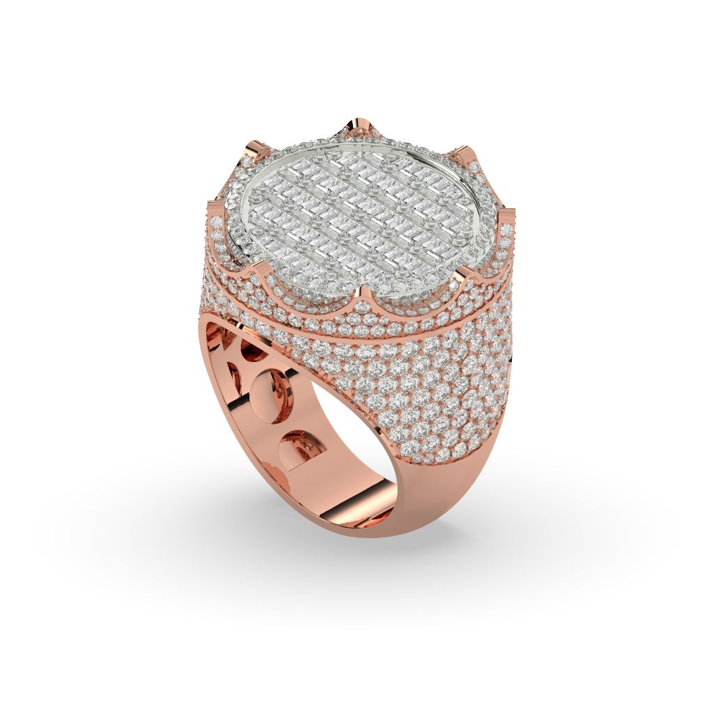 Crown Top Round Diamond Ring