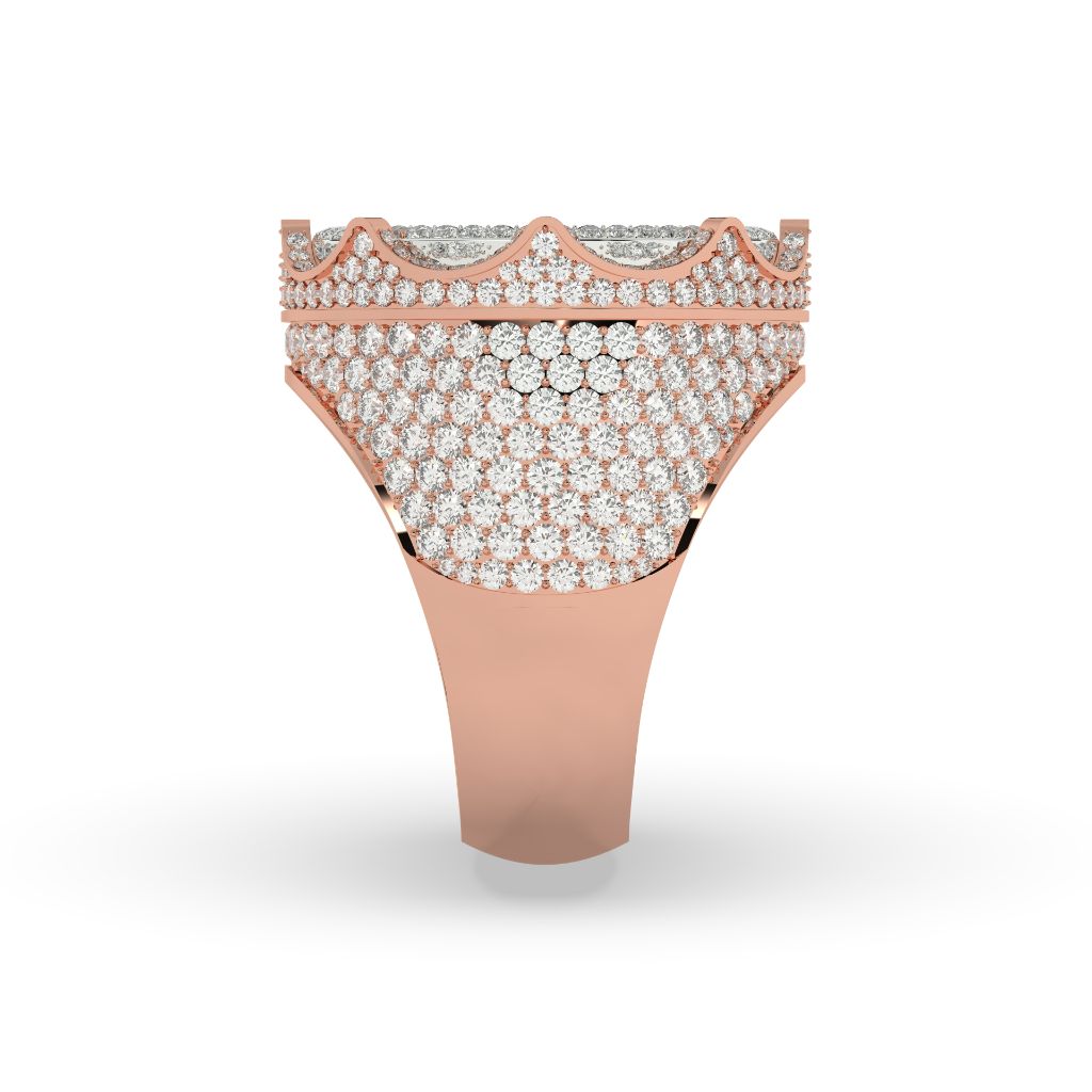 Crown Top Round Diamond Ring