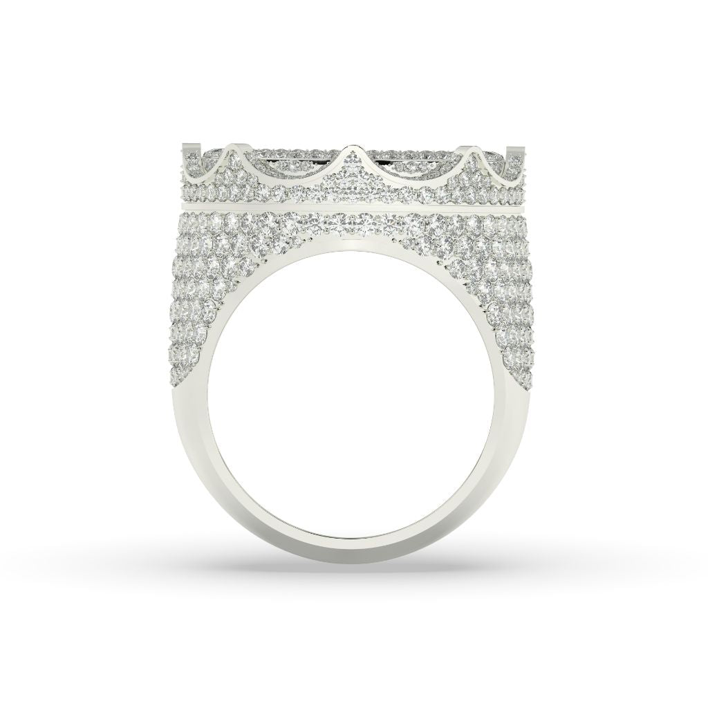 Crown Top Round Diamond Ring