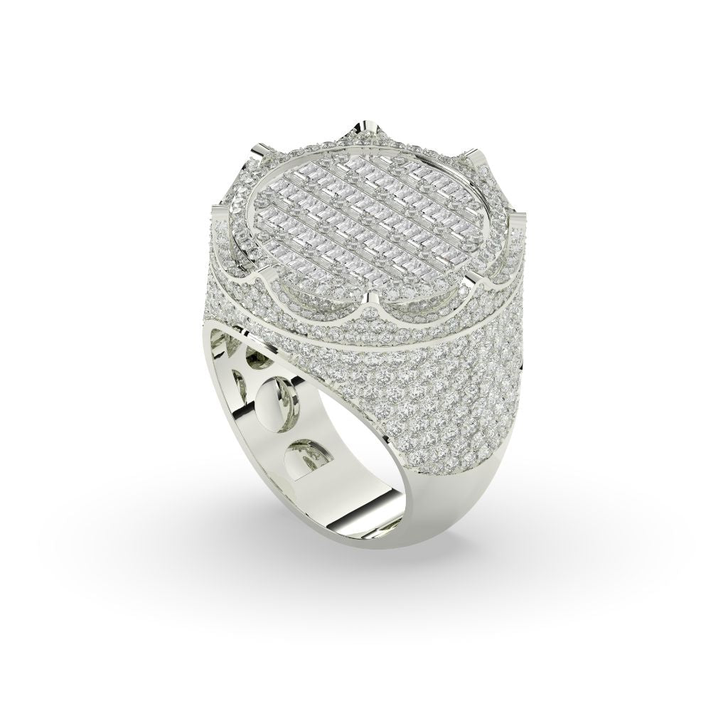 Crown Top Round Diamond Ring
