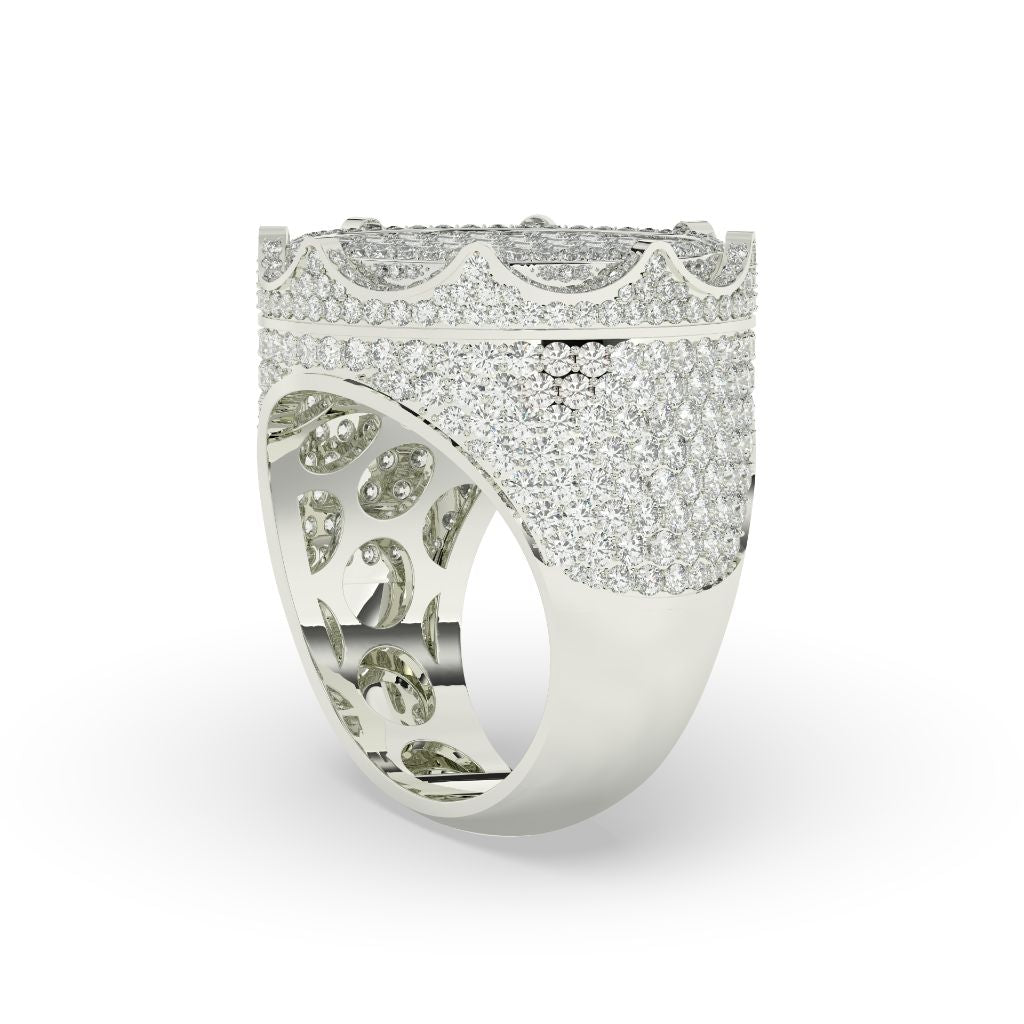 Crown Top Round Diamond Ring