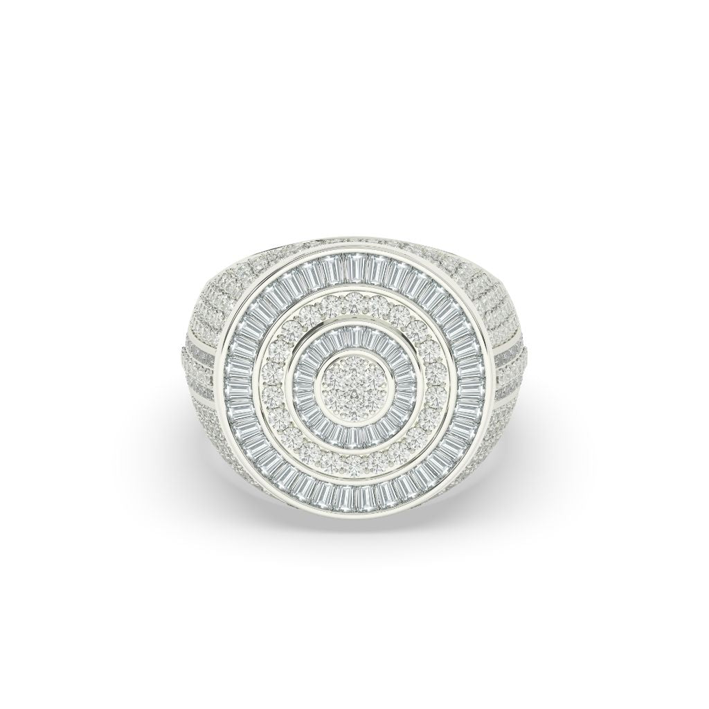 Diamond Spiral Baguette Circle Ring