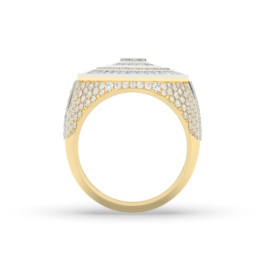 Diamond Spiral Baguette Circle Ring