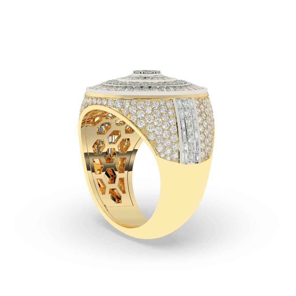 Diamond Spiral Baguette Circle Ring