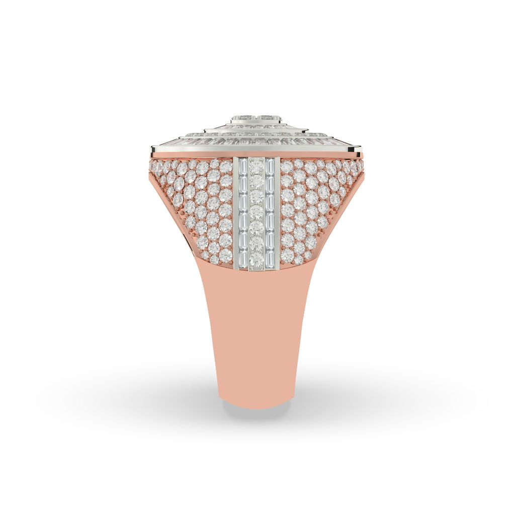 Diamond Spiral Baguette Circle Ring