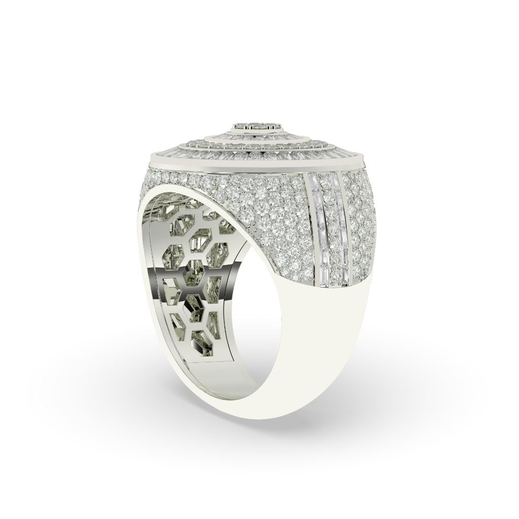 Diamond Spiral Baguette Circle Ring