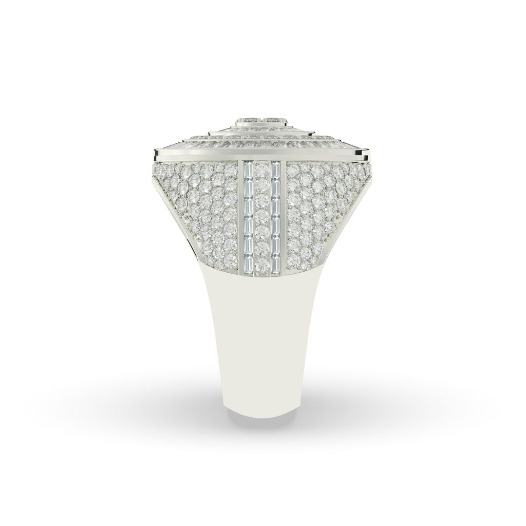 Diamond Spiral Baguette Circle Ring