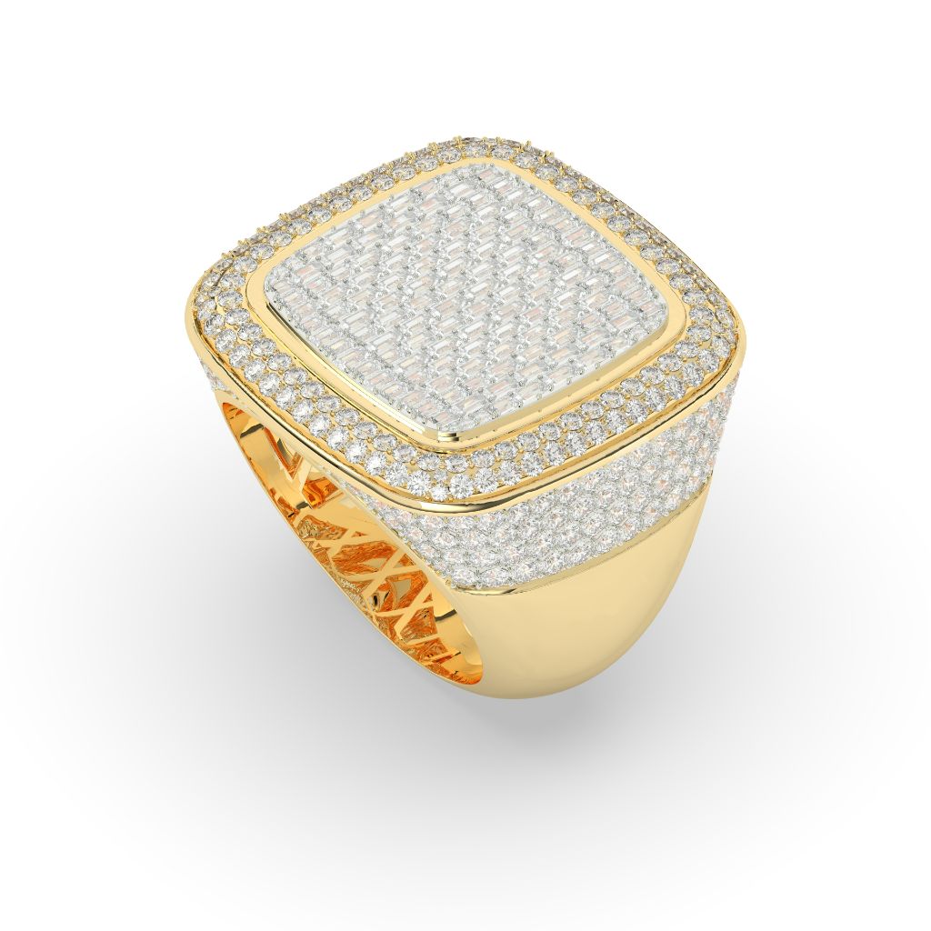Grid Luxe Cushion Diamond Ring